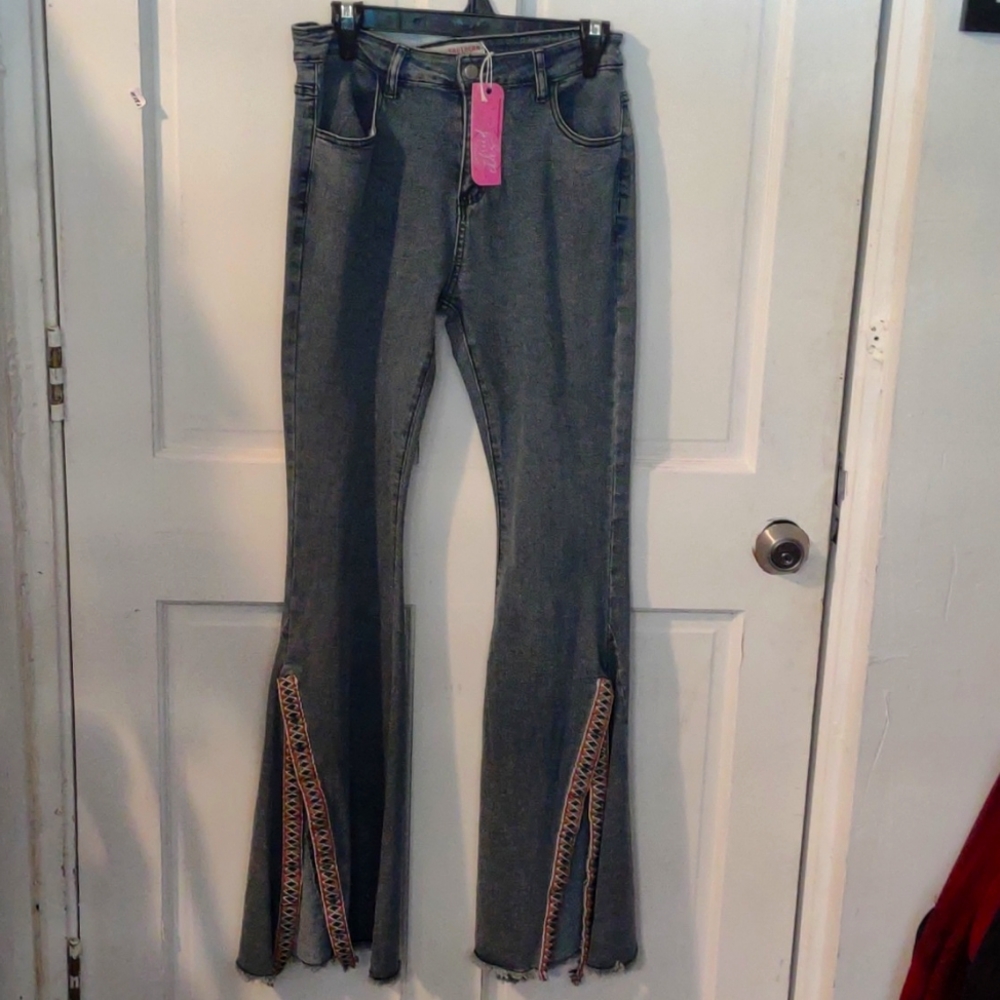 NWT Southern Fried Bell Bottom Jeans size Large